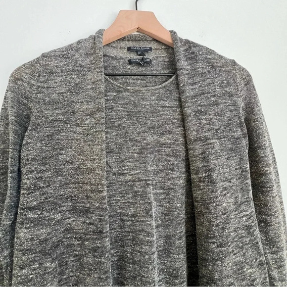Eileen Fisher Open Front Knit Metallic Sparkle Gold Cardigan & Tank Set linen - Picture 3 of 16